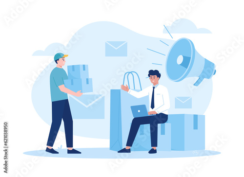 Suppliers concept b2b idea global logistic distribution service company concept flat illustration