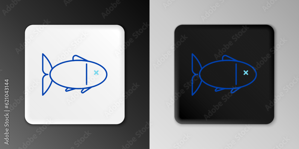 Line Fish icon isolated on grey background. Colorful outline concept. Vector Line Fish icon isolated on grey background. Colorful outline concept. Vector