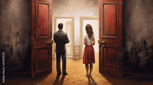 unhappy couple with communication problems and choices - Generative AI