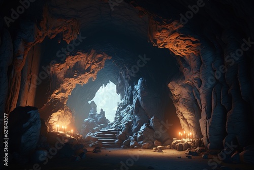 ancient caves, Generative AI