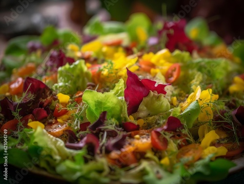 Crisp Vibrant Garden Salad Close-Up Photography AI Generated