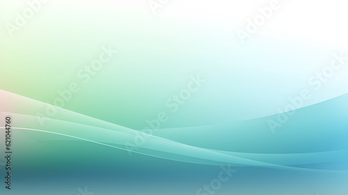 Abstract background with smooth lines in light blue and green colors. Generative AI.