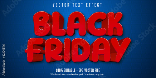 Black Friday text, cartoon style editable text effect on blue textured background