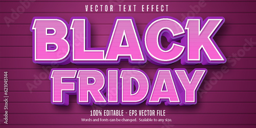 Black Friday text, cartoon style editable text effect