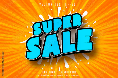 Super sale text, shopping style editable text effect