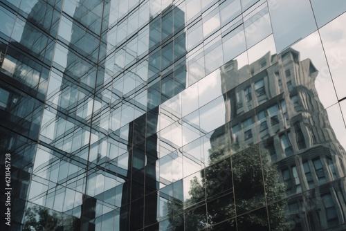reflecting, building in the city, CGI Image of Lightning Striking the Middle of an Asphalt Street Amidst Stormy Weather, Intense and Dynamic Landscape
