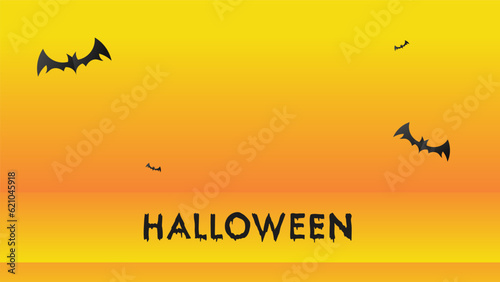 Halloween stand background in Halloween day for content online or web  banner and template   Flat cartoon flat style. illustration Vector EPS 10