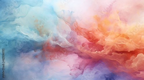 Abstract watercolor painting with splashes and blends of pastel hues, Digital background Generative AI © Катерина Євтехова