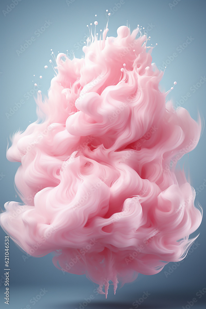 Fototapeta premium Cotton candy. Sugar clouds, illustration