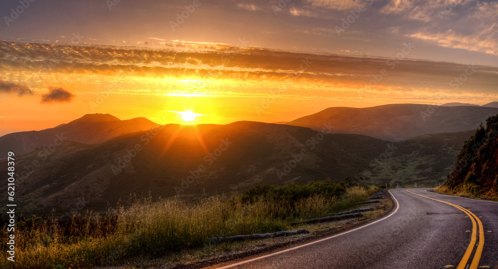 Marin headlands sunset, california