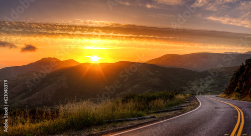 Marin headlands sunset, california