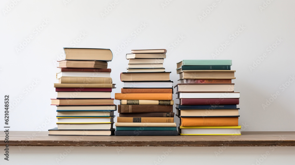 stack of books. generative AI stack of books. generative AI