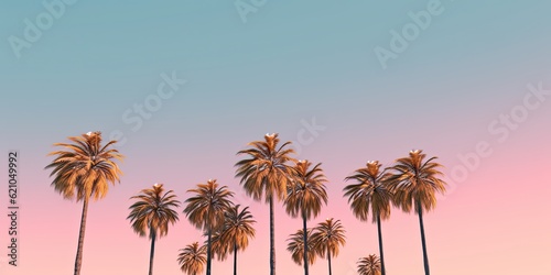 palm trees and a clear sky. made using generative AI tools