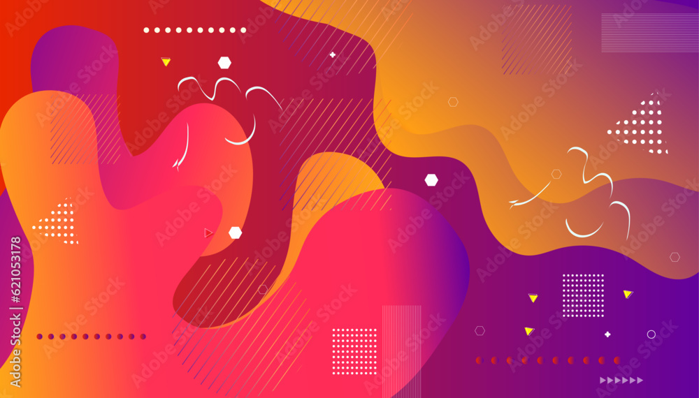 abstract background with a colored dynamic waves, lines and particles. Illustration suitable for wave design