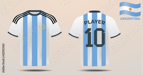 Argentina Soccer Team Jersey 2022 Front and Back view