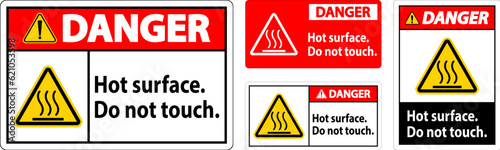 Danger Safety Label Hot Surface, Do Not Touch