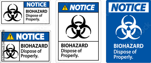 Biohazard Notice Label Biohazard Dispose Of Properly