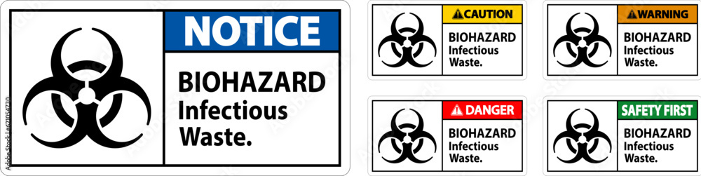 Biohazard Warning Label Biohazard Infectious Waste