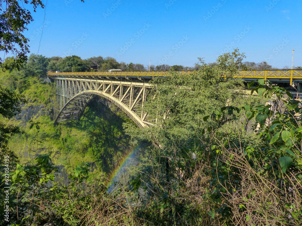 Victoria Falls Bridge near the Victoria Falls in Zimbabwe and Zambia Africa