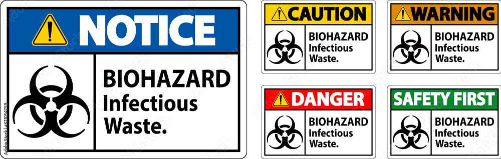 Biohazard Warning Label Biohazard Infectious Waste