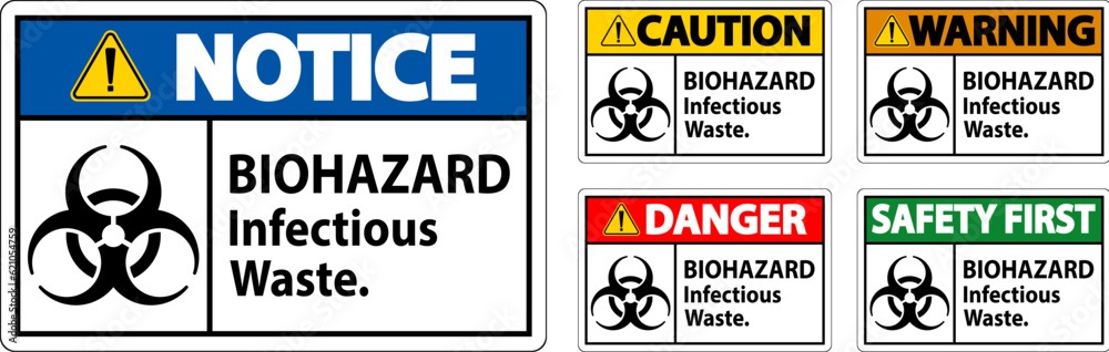 Biohazard Warning Label Biohazard Infectious Waste Biohazard Warning Label Biohazard Infectious Waste