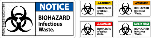 Biohazard Warning Label Biohazard Infectious Waste