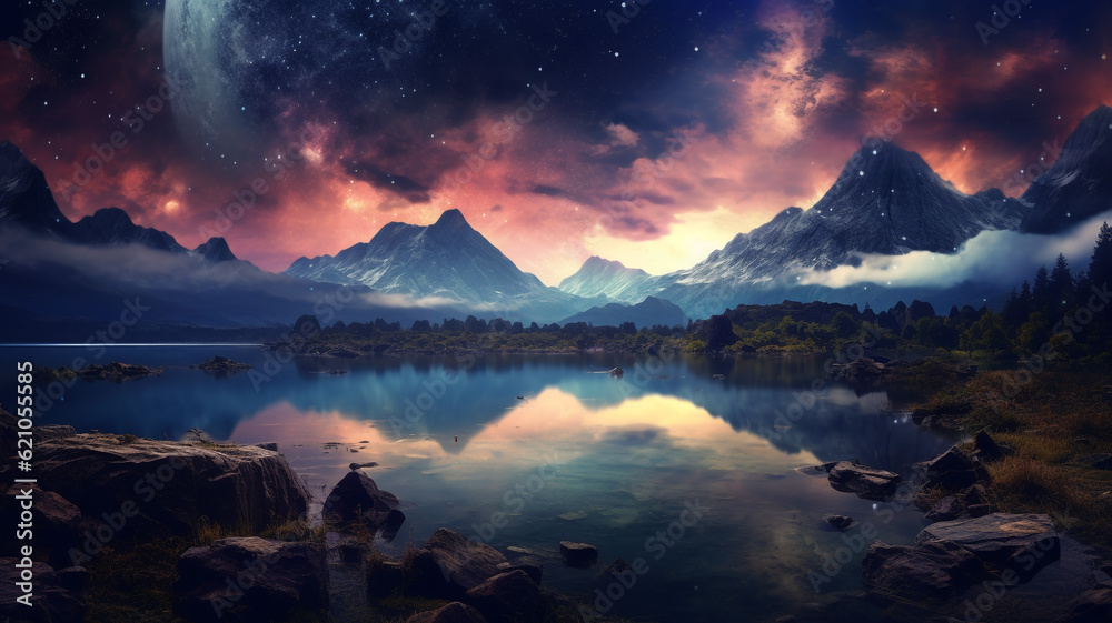 Beautiful landscape of meteor lake
