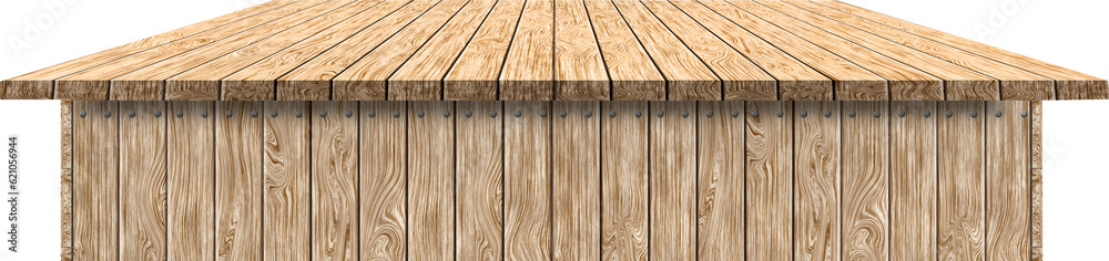 Transparent empty wood table with white background for design and text.Hardwood bar counter. Planks surface with brown boards. Wooden tabletop for marketing presentation. Transparent empty wood table with white background for design and text.Hardwood bar counter. Planks surface with brown boards. Wooden tabletop for marketing presentation.
