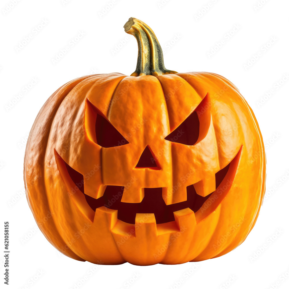 Halloween pumpkin head jack o’lanterns isolated on transparent background. Generative ai Halloween pumpkin head jack o’lanterns isolated on transparent background. Generative ai