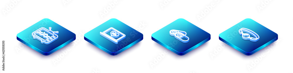 Set Isometric line Sex tv old television, Laptop with 18 plus content, Pills for potency and Silicone ball gag icon. Vector Set Isometric line Sex tv old television, Laptop with 18 plus content, Pills for potency and Silicone ball gag icon. Vector