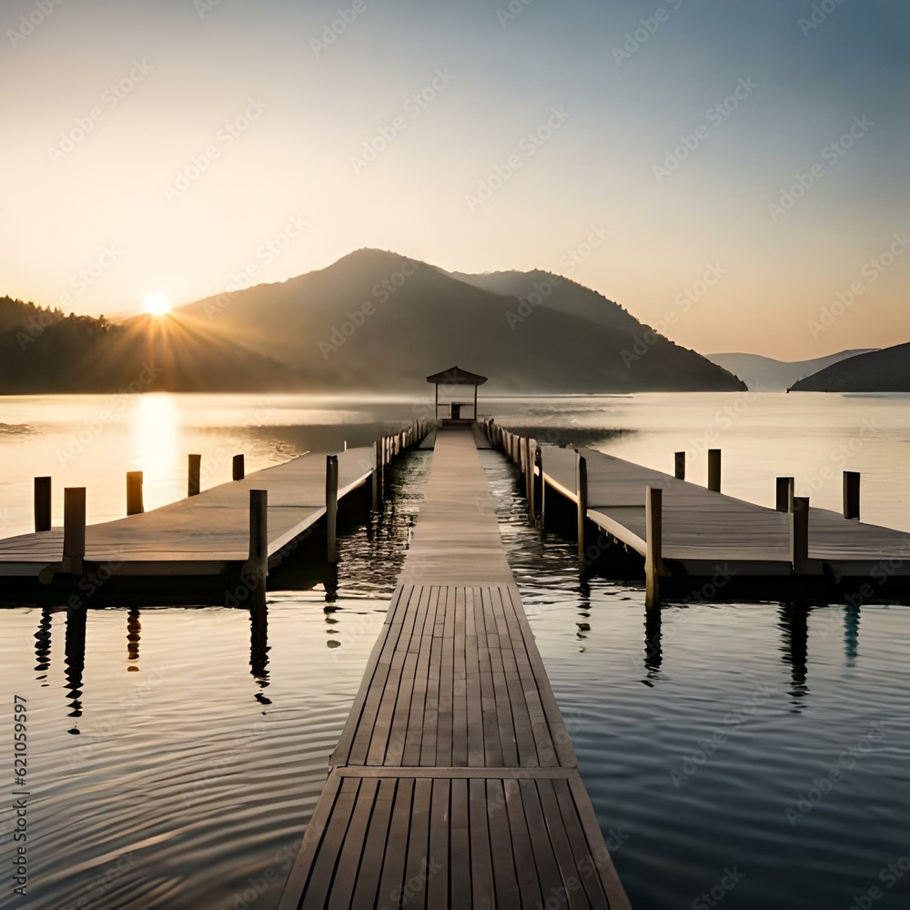 Obraz premium pier at sunset