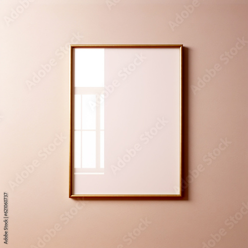 single poster mockup standing on the wall interior design poster mockups 3D rendering realistic design