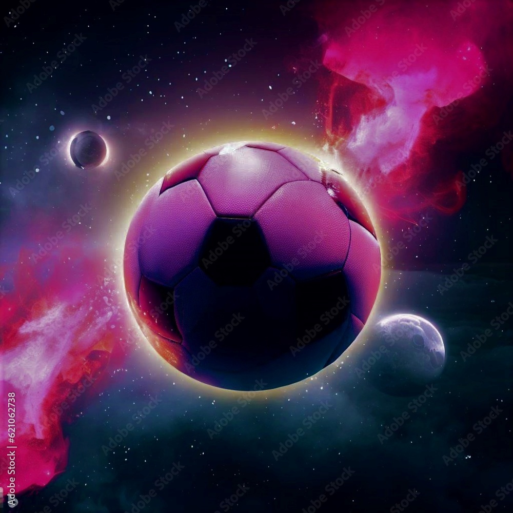 Fototapeta premium soccer ball in space world