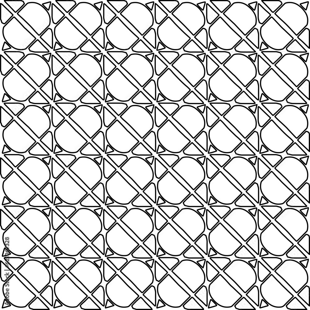Naklejka premium Stylish texture with figures from lines. diagonal pattern. Repeat decorative design.Abstract texture for textile, fabric, wallpaper, wrapping paper.Black and white geometric wallpaper.