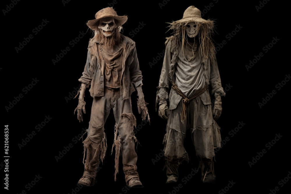 Zombies in a state of agitation for halloween. Zombies in a state of agitation for halloween.