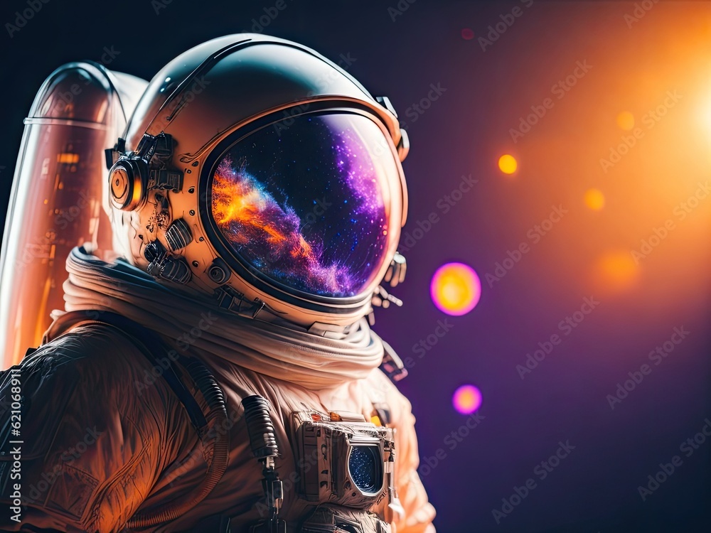 Front view astronaut potrait. ai generative Front view astronaut potrait. ai generative