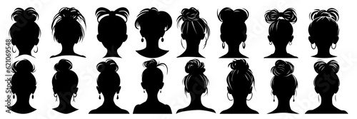 Woman silhouettes set, large pack of vector silhouette design, isolated white background