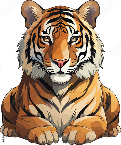 Tiger on white.GenerativeAI.