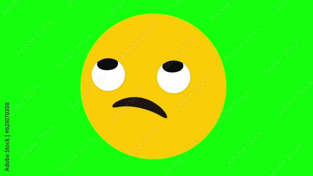 think, thinking, emoji, eye, happy, smile, reaction, emoji, green ...