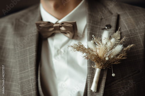 Boutonniere on the jacket	