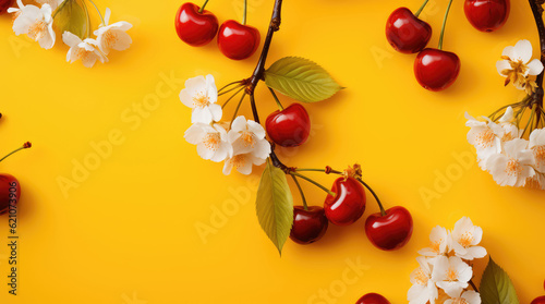 Yellow cherry background