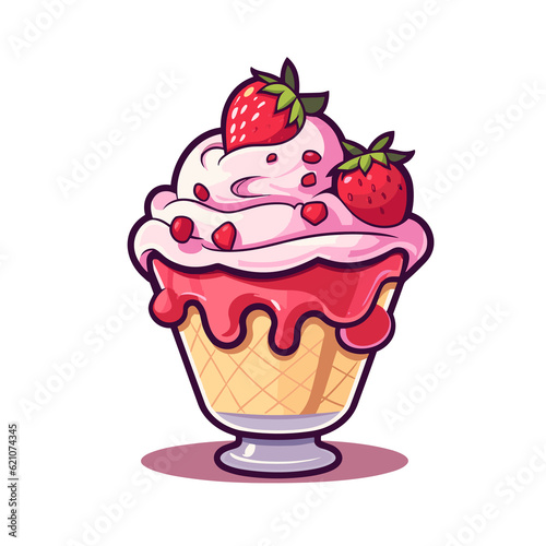 Strawberry Cheesecake Ice Cream , TShirt Design , graphic design, Generative Ai