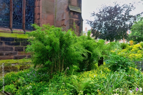 old chester cathedral in the garden