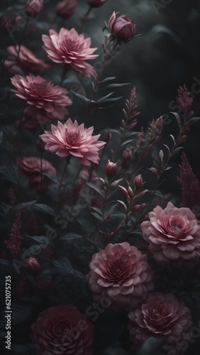 Dark Moody Pink Flowers 