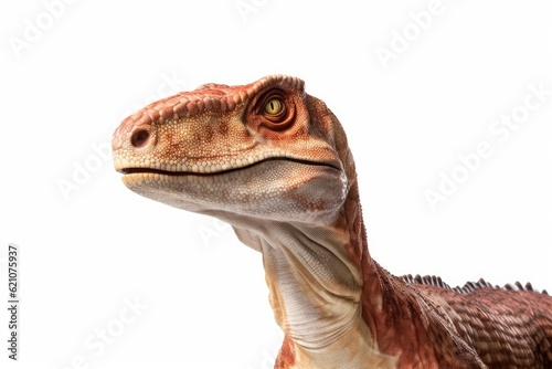 Zoomed dinosaur against a white background. © 2rogan