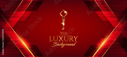 Red Maroon Golden Diamond square Side Corners Award Background. Trophy on Red Luxury Background. Modern Abstract Design Template. LED Visual Motion Graphics. Wedding Marriage Invitation Poster. 