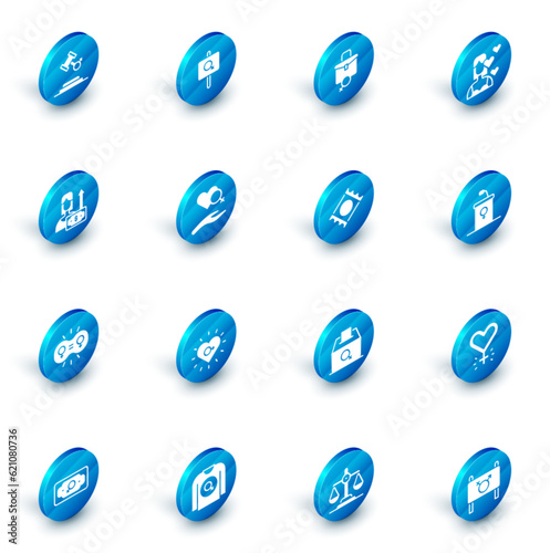 Set Feminist activist, Work for female, Love yourself, Money growth woman, Gender equality, Heart with gender, Debate podium rostrum and Condom package icon. Vector