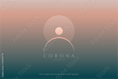 Celestial logo design, Star logotype, Planet, Space, Universe, Minimal Minimalistic, Sun, Rays, Satelite emblem
