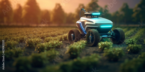 Agriculture robotic and autonomous car working in smart farm, Future 5G technology