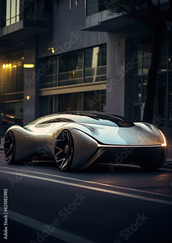 futuristic aerodynamics car, concept, generative ai  © vvalentine